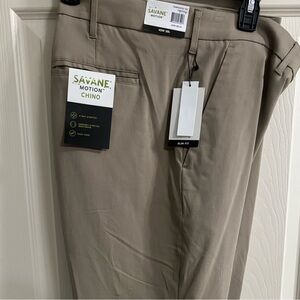 Savane Motion Mens Khaki Stretch Work Pants